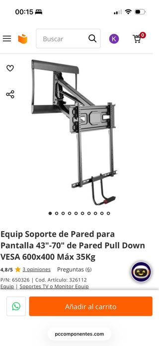 Soporte Pared TV Equip 43-70 Pull Down