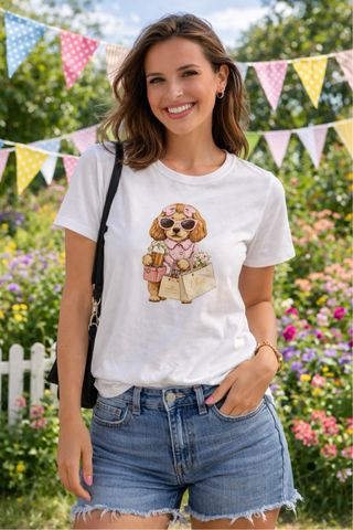 Camiseta blanca manga corta con estampado