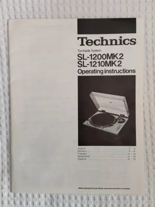 Manual Technics SL-1200MK2 SL-1210MK2