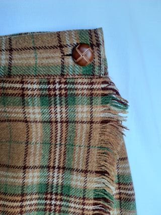 Minifalda escocesa en lana de cuadros mostaza