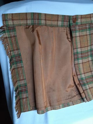 Minifalda escocesa en lana de cuadros mostaza