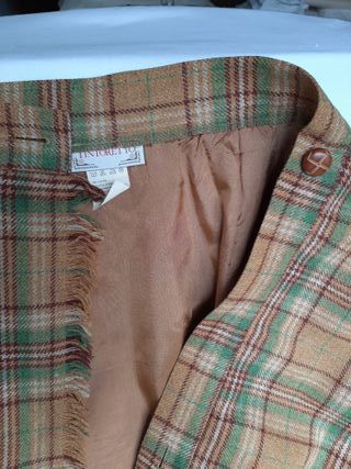 Minifalda escocesa en lana de cuadros mostaza