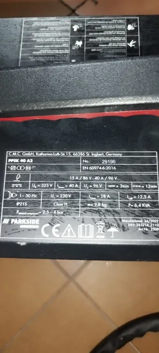 Cortadora de Plasma Parkside PPSK 40 A2