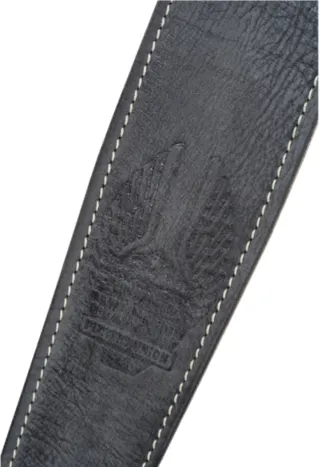 Fender Road Worn Strap Piel Negra. Logo Fender.