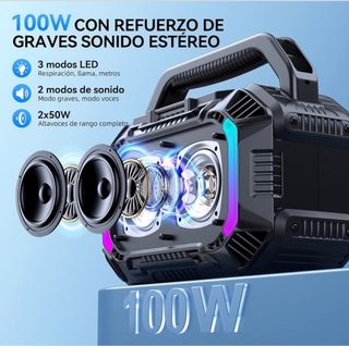 3 en 1 Altavoz Bluetooth+Carga+Luz 100W SIN ABRIR