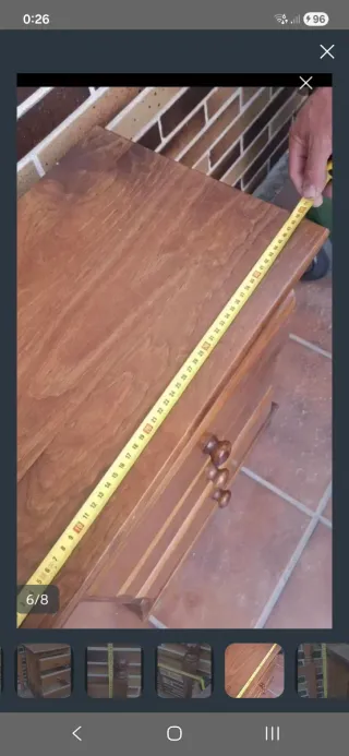 Cabecero y 2 mesitas de noche de madera