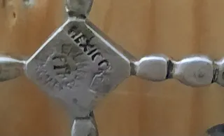 Cadena Cruz plata 925 Yalalag Mexico