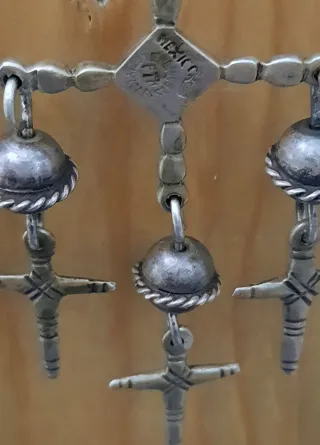 Cadena Cruz plata 925 Yalalag Mexico