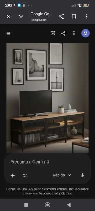 Mueble TV estilo industrial madera y metal