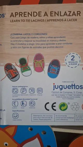 Juego Juguettos Aprende a Enlazar Madera