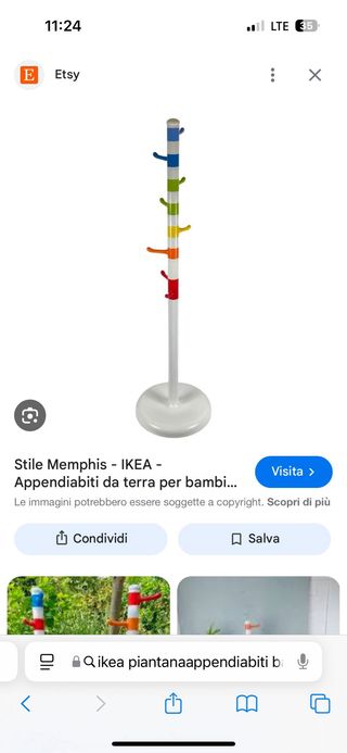 Attaccapanni colorato a piantana cameretta bambini