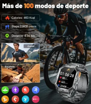 Reloj Inteligente Hombre Acero Inoxidable