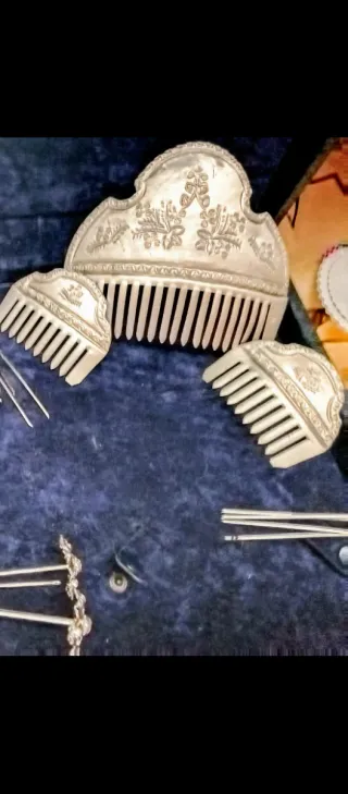 Aderezo y Peinetas Plata Pequeñas ( de 1 a 7 años