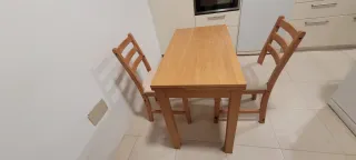 Mesa de cocina extensible pino