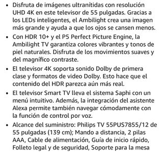Televisión Philips 55’ Ambilight(Piezas o reparar)