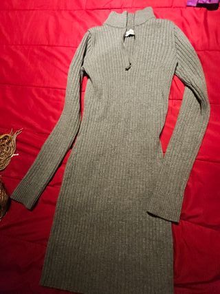 Vestido Zara Gris Talla S