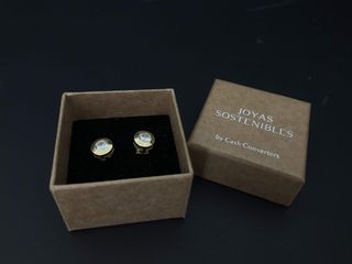 pendientes oro 18k con piedra