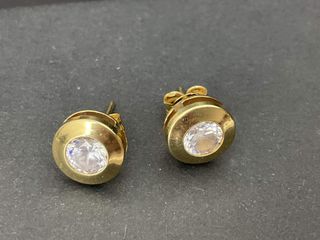 pendientes oro 18k con piedra