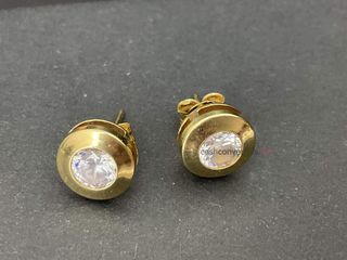 pendientes oro 18k con piedra