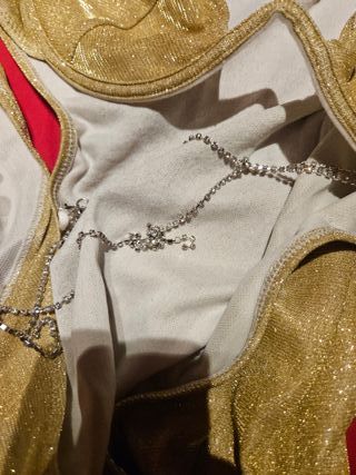 Vestido SHEIN fiesta dorado y blanco Talla S