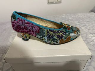 Traje de Fallera Adulta Azul y Dorado