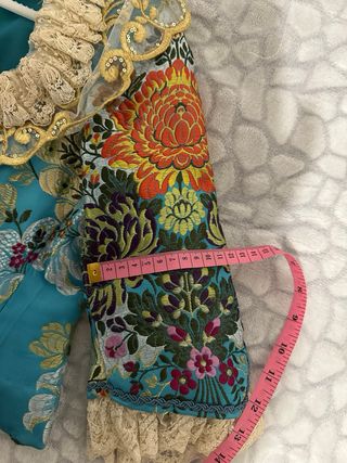 Traje de Fallera Adulta Azul y Dorado