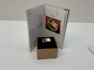 sortija oro 18k con piedra con diamante,onix