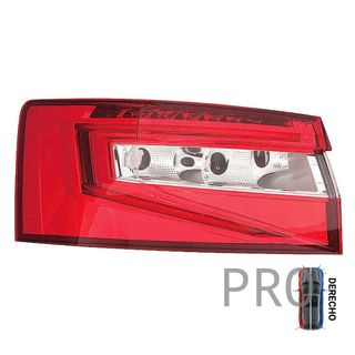 Piloto Trasero Sin Portalámparas LED Blanco Rojo Exterior - Derecho - Skoda SKODA SUPERB (2015 en adelante)