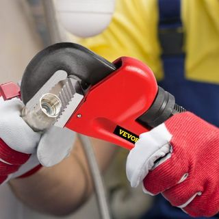 Llave de tubo, 51 pulgadas, llave de plomería recta de hierro fundido de alta resistencia, herramienta ajustable para plomero para reparación e instalación de fregaderos, grifos, inodoros, baños, ...