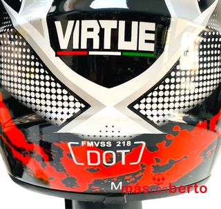 Casco Motocross virtue FMVSS 218 T-M negro/rojo