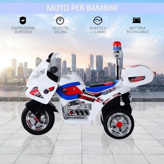 Moto Eléctrica para Niños de 3-5 Años Scooter Eléctrico Juguete 3 Ruedas Con Música, Velocidad 3Km/H, Luces 112×51×72.5Cm