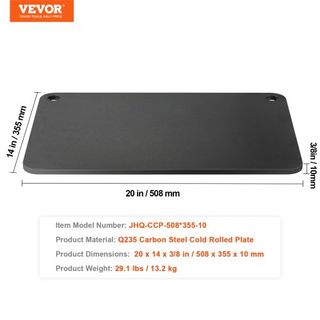Pizza Steel, placa de acero para pizza de 20" x 14" x 3/8" para horno, piedra para hornear pizza de acero al carbono pre-sazonada con 20 veces más conductividad, sartén para pizza resistente a la ...