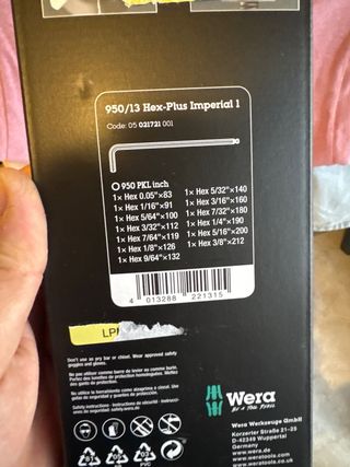 Juego llaves Allen Wera Hex-Plus Imperial