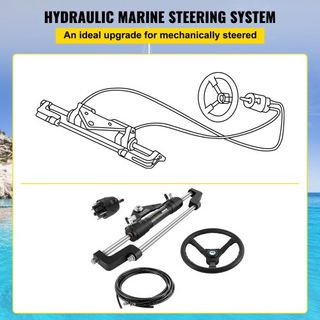 Kit de dirección hidráulica para barcos, kit de dirección hidráulica de 300HP, bomba de dirección, cilindro, volante, kit de sellos de dirección hidráulica de 18 pies, sistema de dirección marino ...