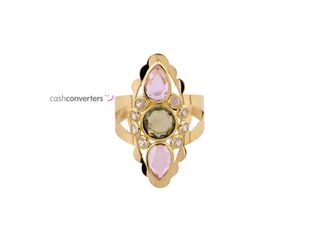 anillo oro 18k con piedra con circonita