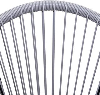 Conjunto De 4 Sillas De Jardín Ovaladas De Rattan PE Y Metal Resistente A Las Intemperies Estilo Boho Chic, Gris Claro, 73X77X87Cm