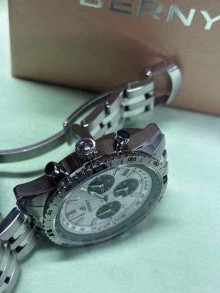 Reloj Berny Chrono Blanco y Plateado
