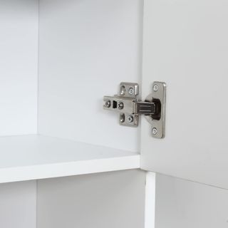 Mobile da Cucina Alto 180Cm Con 2 Ante e Cassetto, Credenza in Legno Con Ripiani Regolabili, per Cucina, Sala da Pranzo e Soggiorno, 80X40X180 Cm, Bianco