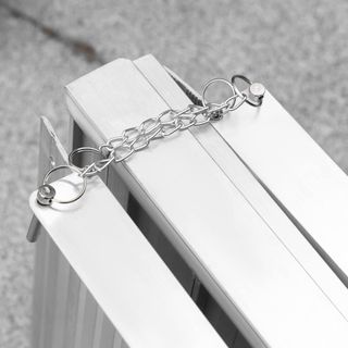 Rampa pieghevole per sedie a rotelle e scooter per disabili, lega di alluminio antiscivolo, capacità 272 kg, 183x72x5 cm, argento