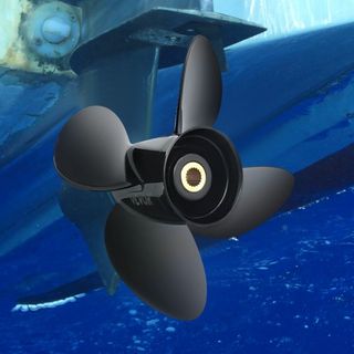 Hélice de fueraborda, Reemplazo para OEM 3587522, Hélice de 4 palas 14 1/4" x 19" Pitch de Aluminio para Barcos, Compatible con Volvo Penta SX Drive Todos los Modelos, con 19 Dientes de Engranaje, RH