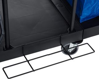 Carro de Limpieza Profesional de 3 Estantes con Bolsa de Basura, Ganchos para Escoba, Cubo de Fregona con Escurridor y 5 Ruedas, para Hoteles y Alojamientos, 111X63.3X103 Cm, Negro