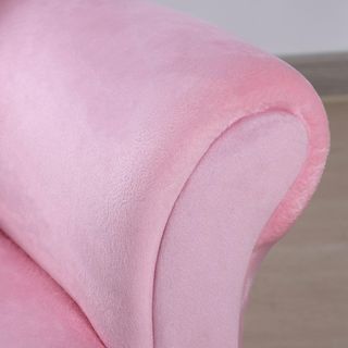 Sofá para Niños Acolchado, Sillón para Niños con Tapizado Suave y Patas de Madera, Edad 3-5 Años, 80X40X49Cm, Rosa