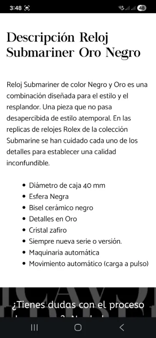 Orologio Rolex Submariner in Oro e Acciaio SENZA SCATOLA
