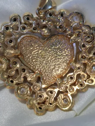Pendente vintage cuore barocco oro Gold Puffyheart