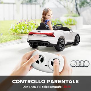 AUDI RS Coche Eléctrico para Niños 3-5 Años 12V Doble Motor, Coche Eléctrico para Niños 3-5Km/H Con Cinturón de Seguridad, Control Remoto, Suspensiones, Música, Luces LED y Claxon, Rojo