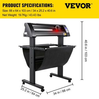 Taglia vinile, plotter da 720 mm, tagliatrice con display LED, occhio ottico semi-automatico integrato per guida precisa, compatibile con software SignMaster per Windows con supporto