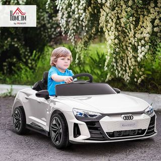 AUDI RS Coche Eléctrico para Niños 3-5 Años 12V Doble Motor, Coche Eléctrico para Niños 3-5Km/H Con Cinturón de Seguridad, Control Remoto, Suspensiones, Música, Luces LED y Claxon, Negro