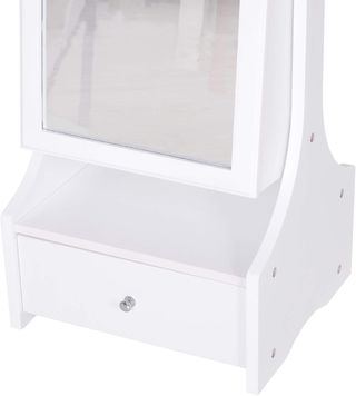 Armario de Joyas LED con Espejo y Base de Cajón Organizador de Joyas y Accesorios 45X36X150 Cm