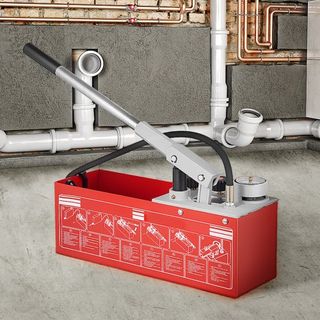 Bomba de Prueba de Presión Hidrostática, Prueba de hasta 25 bar/2.5 MPa, Tanque de 12.1 L, Kit de Probador de Presión de Agua Manual Hidráulico con Manómetro de Dos Unidades y Conexión R 1.27 cm, ...