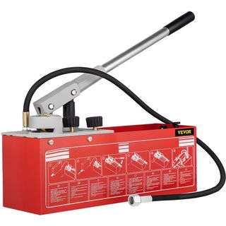 Bomba de Prueba de Presión Hidrostática, Prueba de hasta 25 bar/2.5 MPa, Tanque de 12.1 L, Kit de Probador de Presión de Agua Manual Hidráulico con Manómetro de Dos Unidades y Conexión R 1.27 cm, ...